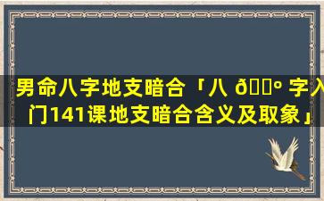 男命八字地支暗合「八 🌺 字入门141课地支暗合含义及取象」